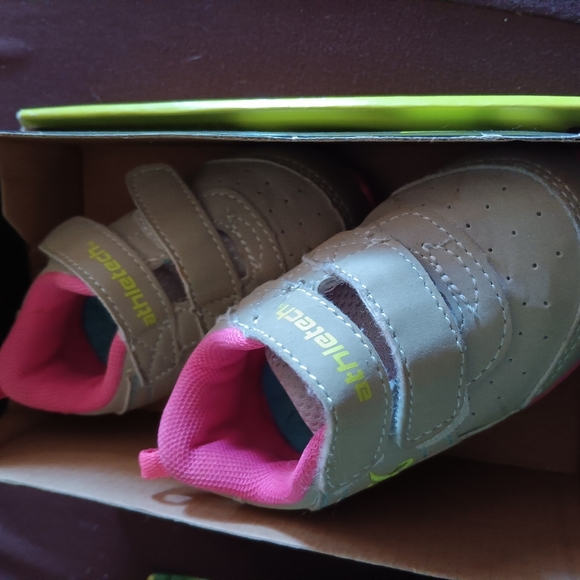 Baby girl grey and pink sneakers size 3 - Picture 1 of 3